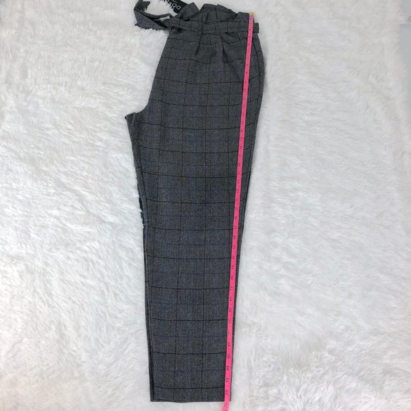 Grey Plaid High Waist Belted Dress Pant Plus Sz 1X - Picture 8 of 15